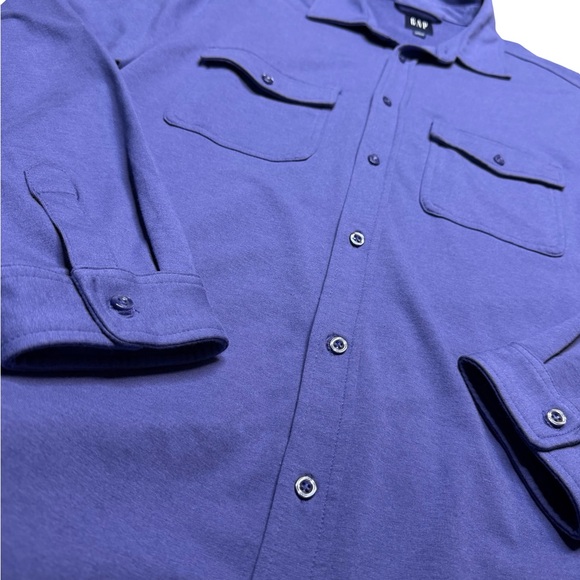 💙 GAP Heavy Knit Overshirt Shacket Jacket Blue Size Large 💙 - Picture 2 of 5